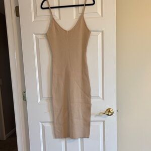 Tan Sleeveless Bodycon Dress